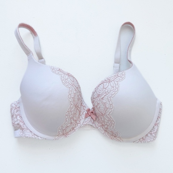 Victoria's Secret Other - Victoria's Secret Pale Pink "Perfect Shape" Bra Lace Accents Size 34D 392860-J9N